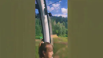 Горный Алтай. Горнолыжный курорт Манжерок. Подъём на гору в кабинках. #манжерок #горныйалтай #2024